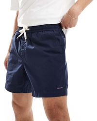 GANT - Pantalones Cortos Con Cordón Ajustable Y Logo De Escudo Bordado De - Lyst