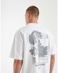 ASOS - Oversized T-shirt With Floral Back Print - Lyst