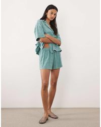 ASOS - Tassle Detail Drawcord Jersey Broderie Short - Lyst