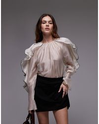 & Other Stories - Blouse With Ruffle Sleeves And Bow Back - Lyst