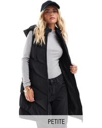 Threadbare - Petite - doudoune longue sans manches avec capuche - Lyst