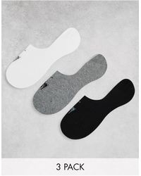 Polo Ralph Lauren - Confezione da 3 paia di fantasmini bianchi, grigi e neri con logo del pony - Lyst