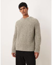 ARKET - Chunky Wool Ribbed Crew Neck Jumper - Lyst