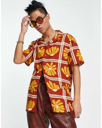 ASOS - – hemd mit reverskragen und 70er-jahre-blumenmuster - Lyst