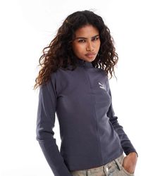 PUMA - Classics Ribbed Half-Zip - Lyst