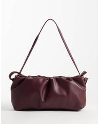 ASOS - Borsa Da Spalla Arricciata Bordeaux - Lyst