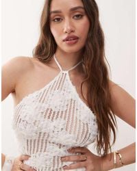 Amy Lynn - Cici Halter Neck Crochet Top Co-ord - Lyst