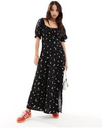 Miss Selfridge - Tie Front Midi Tea Dress - Lyst