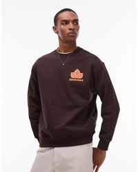 Element - Sporting - sweat imprimé au dos - marron - Lyst