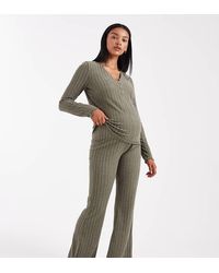 Mama.licious - Mamalicious Maternity Super Soft Rib Knit Flared Pants - Lyst