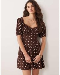 Miss Selfridge - Spun Milkmaid Mini Dress - Lyst