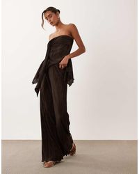 ASOS - Co-Ord Plisse Wide Leg Trouser - Lyst