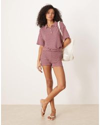 ASOS - Button Down Polo Collar Top Co-ord - Lyst