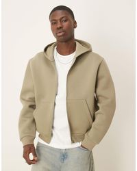 ASOS - – kastige oversize-kapuzenjacke aus schwerem material - Lyst