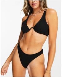 ASOS - Mix And Match Crinkle V Wire Bikini Top - Lyst