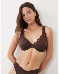 ASOS - Fuller Bust Lilah Micro Built Up Underwire Bra With Lace Trim - Lyst