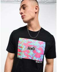 Levi's - T-shirt à imprimé style techno avec logo au centre - Lyst