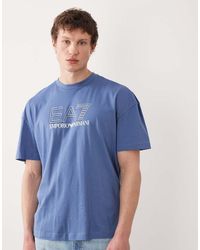 EA7 - Armani Train Visability Relaxed Fit T-shirt Blue - Lyst
