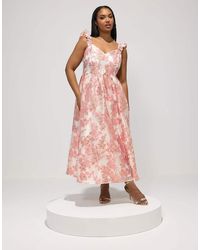 Yours Clothing - Floral Jacquard Maxi Dress - Lyst