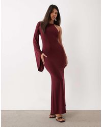 ASOS - Slinky One Shoulder Maxi Dress With Trim And Backless Detail - Lyst