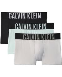 Calvin Klein - Pack De 3 Calzoncillos De Color Gris, Azul Aguamarina Y Negro Intense Power De - Lyst
