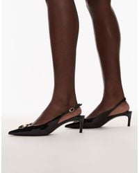Mango - Chaussures à bride arrière et petit talon - et doré - Lyst