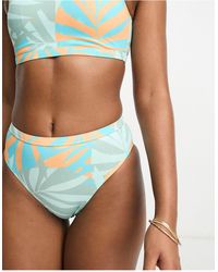 Roxy - – pop up – bikinislip mit tropischem print - Lyst