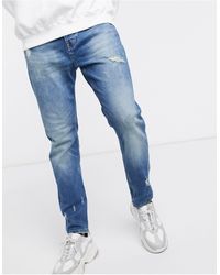 Only & Sons Cropped Distressed Jeans - Blauw