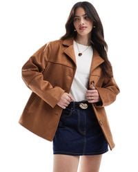 ASOS - Faux Suede Button Front Jacket - Lyst