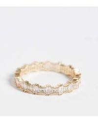 ASOS - Asos Design Curve Dainty Ring With Cubic Zirconia Stones - Lyst