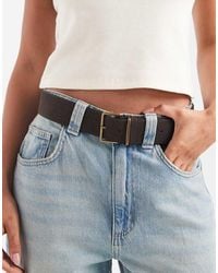 ASOS - Cintura Per Vita E Fianchi Color Cioccolato Con Fibbia Squadrata Larga - Lyst