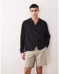 ASOS - Oversized Revere Crinkle Texture Shirt - Lyst
