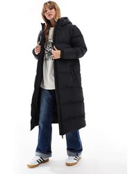 Brave Soul - Hooded Maxi Padded Jacket With Detachable Sleeves - Lyst
