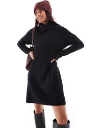 ONLY - Robe pull courte en maille à col roulé - Lyst