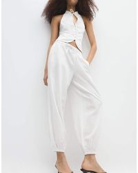Stradivarius - Linen-Effect Sarouel Trousers - Lyst