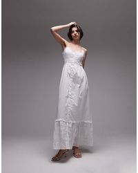 SNDY'S - Broderie Ruffle Edge Cami Button Down Maxi Dress - Lyst