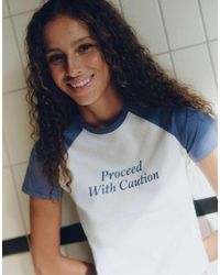 Pull&Bear - Raglan Sleeve Slogan T-shirt - Lyst