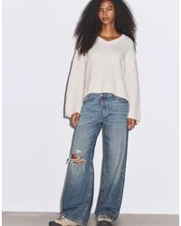 Stradivarius - V-Neck Knit Sweater - Lyst