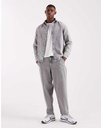ASOS - Vaqueros De Corte Tapered Holgado Con Lavado Gris Claro De (Parte De Un Conjunto) - Lyst