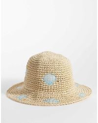 South Beach - Cappello Da Pescatore Color Naturale Ricamato Con Conchiglie - Lyst