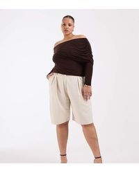 ASOS - Curve Tailored Bermuda Shorts With Linen - Lyst