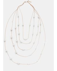 Stradivarius - Multi-Strand Faux Pearl Necklace - Lyst