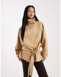 ASOS - Funnel Neck Drop Waist Jacket - Lyst