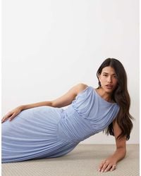 ASOS - Mesh Slash Neck Asymmetric Bubble Hem Dress - Lyst