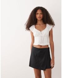Mango - – mini-skort aus leinenmix - Lyst