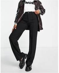 Pull&Bear - High Waist Tailored Straight Leg Trousers With Front Seam - Lyst