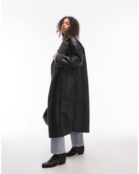 TOPSHOP - Oversized Long Car Coat - Lyst
