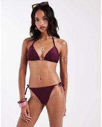 New Look - Shell Trim Tie Side Bikini Bottoms - Lyst