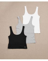 Calvin Klein - 3-Pack Katoenen Tops Met Lage Ronde Hals - Lyst