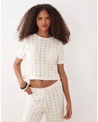 ASOS - Knitted Cotton Blend Top Co-Ord - Lyst